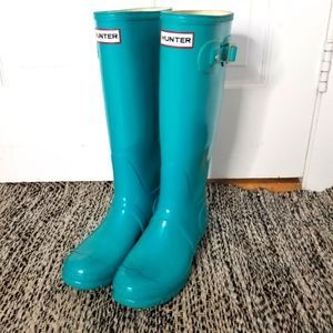 Hunter Boots Tall Teal Sz. 7
